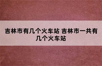 吉林市有几个火车站 吉林市一共有几个火车站